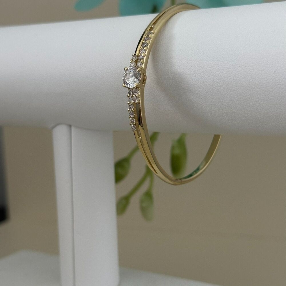 14K Gold Plated Women's Bangle‎ Bracelet Gemstone High Quality